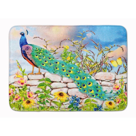 Carolines Treasures 19 x 27 in. Proud Peacock Machine Washable Memory Foam Mat PRS4040RUG